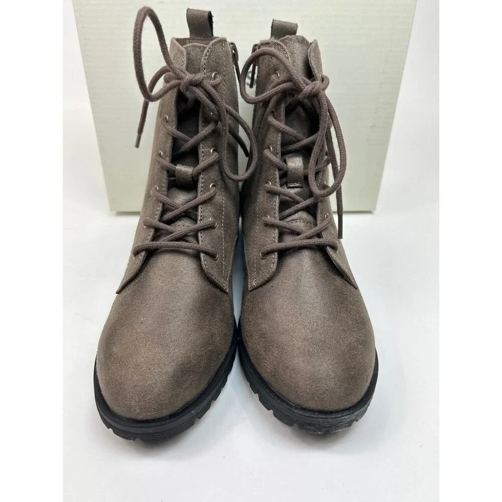 Sun + Stone Frankie Brown Combat Boots Size 3‎ M